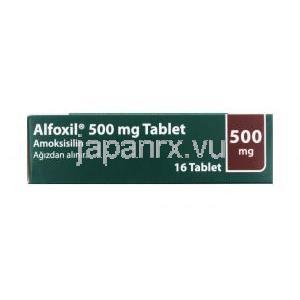 アルフォキシル (アモキシシリン) 500mg 箱側面