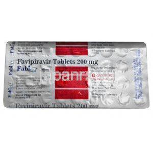 ファビフル (ファビピラビル) 200mg 錠剤裏面