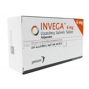 インヴェガ (パリペリドン) 6 mg, 28 錠 (徐放性) 箱