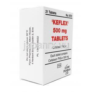 ケフレックス (セファレキシン) 500 mg, 21 錠 箱