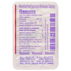 ラノラジン（慢性狭心症治療薬）, ラノゼックス Ranozex,　錠 包装