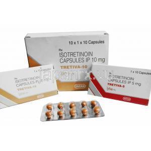 トレティヴァ (イソトレチノイン) 5mg, 10mg 箱、カプセル