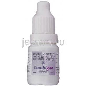 ブリモニジン酒石酸塩 / チモロールマレイン酸塩,  コンビガン Combigan 点眼薬 (Allergan) ボトル
