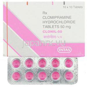 クロミプラミン, Clonil, 50 mg 錠 (Intas)