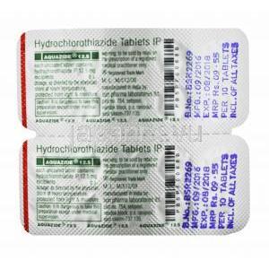 アクアザイド (ヒドロクロロチアジド) 12.5mg 錠剤裏面