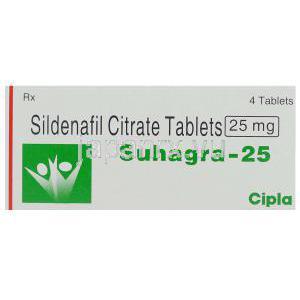 スハグラ （バイアグラジェネリック） シルデナフィル 25mg 錠 (Cipla) 箱