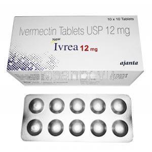 ニューイブレア (イベルメクチン) 12mg 箱、錠剤