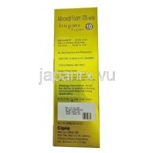ツゲイン 頭皮外用液 フォームタイプ (ミノキシジル) 10% 60g 成分