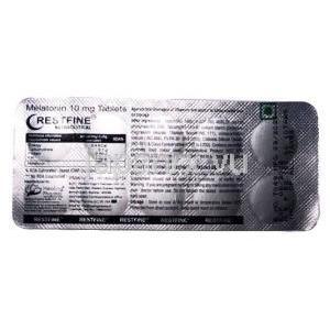 レストファイン, メラトニン 10mg,錠剤 製造元：Healing Pharma India, シート情報