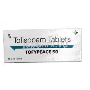 トフィピース 50, トフィソパム 50mg, PCHPL, 箱表面