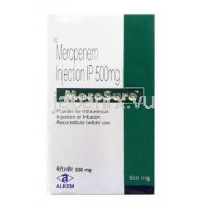 メロシュア 注射, メロペネム) 500mg 箱表面