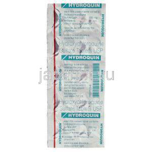 ヒドロキシクロロキン（プラキニル ジェネリック）, ハイドロキン Hydroquin 200mg 錠 (Sun Pharma) 包装