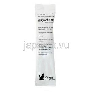 ブラベクトスポットオン,フルララネル500mg 大型猫用(6.25kg-12.5kg), 2ピペット X  1.79ml, 製造元MSD Animal Health,ピペット情報-1