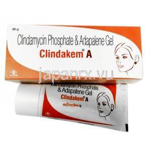 クリンダケム A ジェル , アダパレン 0.1% / クリンダマイシン 1%, 20g, 製造元：Alkem Laboratories Ltd,箱, チューブ