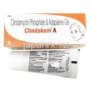 クリンダケム A ジェル , アダパレン 0.1% / クリンダマイシン 1%, 20g, 製造元：Alkem Laboratories Ltd,箱, チューブ情報