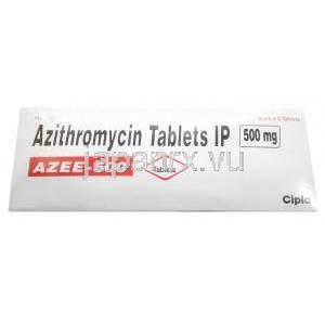 アジー, アジスロマイシン 500mg, 製造元 Cipla, 箱表面
