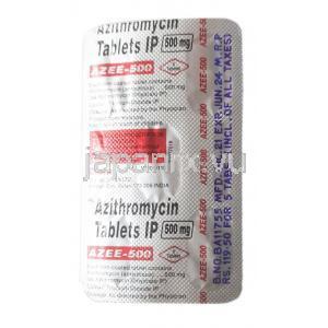 アジー, アジスロマイシン 500mg, 製造元 Cipla, シート情報