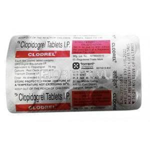 クロドレル, クロピドグレル 75mg,製造元： Unichem Laboratories, シート情報