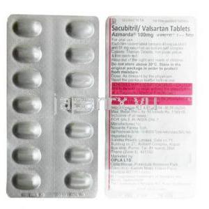 アズマルダ 100mg, サクビトリル 49mg/ バルサルタン 51mg, 製造元：Cipla,シート情報