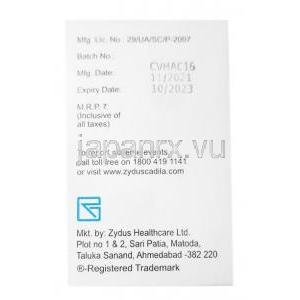 キシロカイン 注射, リドカイン 2%, 30ml, 製造元：Zydus Cadila,箱情報,製造日, 消費期限