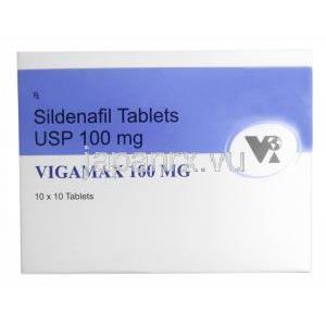 ビガマックス, シルデナフィル 100mg, 製造元：VEA Impex, 箱表面