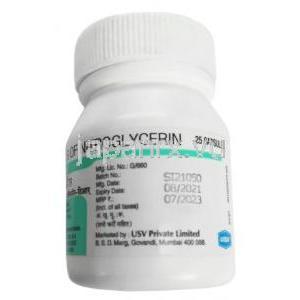 アンジスパン TR,ニトログリセリン 2.5 mg,カプセル, 製造元：USV, ボトル情報, 製造日, 消費期限