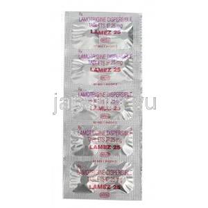 ラメズ, ラモトリジン 25mg, 製造元：Intas Pharma, シート