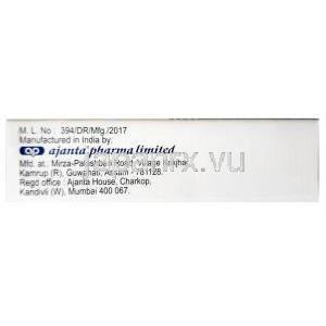カマグラゴールド100, シルデナフィル 100mg, 製造元：Ajanta Pharma,箱情報,製造元情報