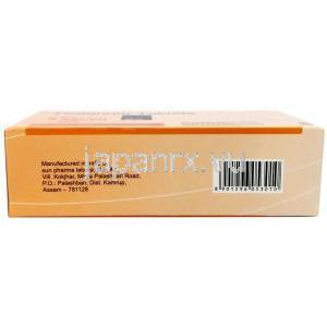 アクセル, チカグレロル 60mg,製造元：Sun Pharmaceutical Industries, 箱底面