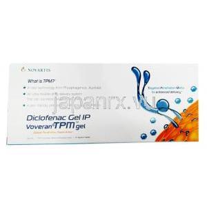 ボベラン TPM ジェル, ジクロフェナク1.16% ジェル 30g, 製造元：Novatis, 箱情報, 効果