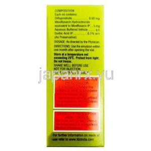 ピリモン-DF 点眼薬, モキシフロキサシン 5mg/ ジフルプレドナート 0.5mg, 製造元：FDC, 箱情報, 成分, 保管方法