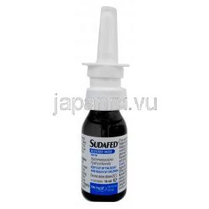 スダフェド 鼻スプレー, 塩酸キシロメタゾリン, N点鼻薬 (鼻スプレー)15ml,製造元：McNeil Products Ltd, ボトル表面