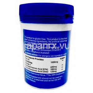 ヴァリュパック, オメガ-3脂肪酸エチルエステル,1000mg, 30カプセル, 製造元：BR Pharmaceuticals Ltd, ボトル情報, 成分