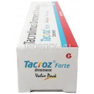 タクロズ フォルテ, タクロリムス  0.1% 軟膏 20g, 製造元：Glenmark, 箱側面