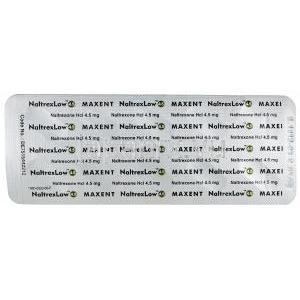 ナルトレックス ロー 4.5,低用量ナルトレキソン 4.5mg,製造元：Maxent,シート情報