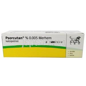 プソルキュタン軟膏, カルシポトリオール 0.005%, 軟膏 30g,製造元：Intendis, 箱表面