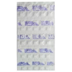 デクダン, デキサメタゾン, 0.5mg,  5 シート X 10錠,製造元： Wockhardt Ltd, シート裏面
