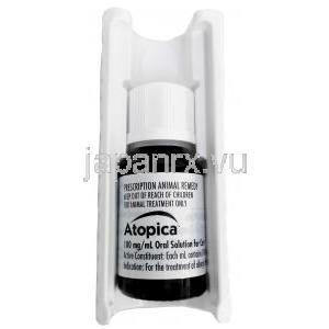 アトピカ 内服液 猫用, シクロスポリン  1mLあたり100mg, 猫用内服液  17ml, 製造元：Elanco Animal Health, ボトル