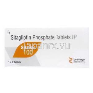 シタバック 100,シタグリプチン100mg, 7錠, 箱表面