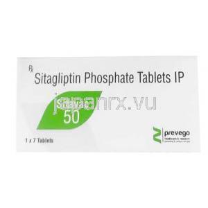 シタバック 50, シタグリプチン 50mg, 7 錠,  箱表面