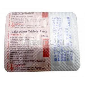 イバブラッド, イバブラジン 5 mg, 製造元：Lupin, シート情報, 成分, 製造元