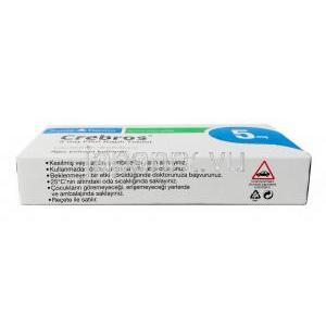 クレブロス,レボセチリジン 5 mg, 20錠, 製造元：Santa Farma, 箱情報,保管方法,注意事項