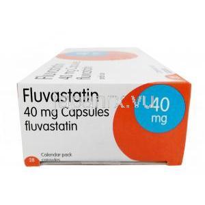 テバ フルバスタチン, フルバスタチン 40mg, 製造元：Teva 箱側面