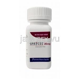 スプリセル,ダサチニブ20mg, 60錠, 製造元：Bristol Myers, ボトル