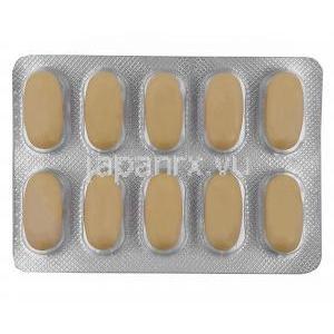 ラノラズ OD, ラノラジン 1000 mg, 製造元：Torrent Pharma, シート表面
