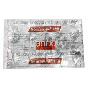 シンカポン 150レボドパ 150mg/カルビドパ 37.5mg/エンタカポン 200mg, 製造元：Sun Pharma,   シート情報