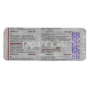 マイレン酸エナラプリル / ヒドロクロロチアジド配合 （Generic  Vaseretic）, Enapril-HT, 10mg/ 25mg 錠 (Intas)