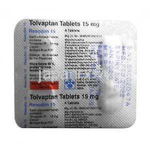 レソディム,トルバプタン15mg, 4錠, 製造元：Lupin, シート情報