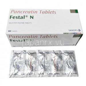 フェスタルN,パンクレアチン 212.5mg, 製造元：Sanofi India,箱, シート