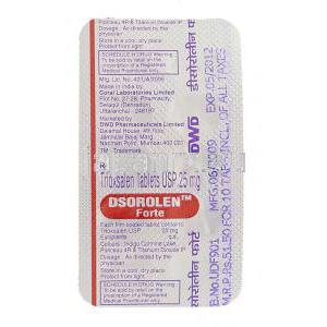 トリオキシサレン, Dsorolen Forte 25mg 錠 (DWD Pharma) 包装裏面